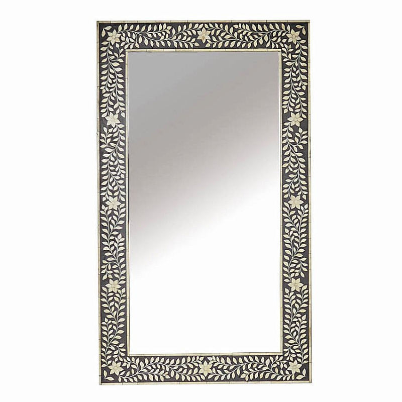 Зеркало Inlaid Bone Motive Белый Черный Зеркало Inlaid Bone Motive Белый Черный в Тюмени | Loft Concept