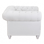 Кресло низкое с мягкой обивкой из велюра на 4-х ножках из массива березы Sophie Armchair white варинант исполнения - 2 | Loft Concept в Тюмени