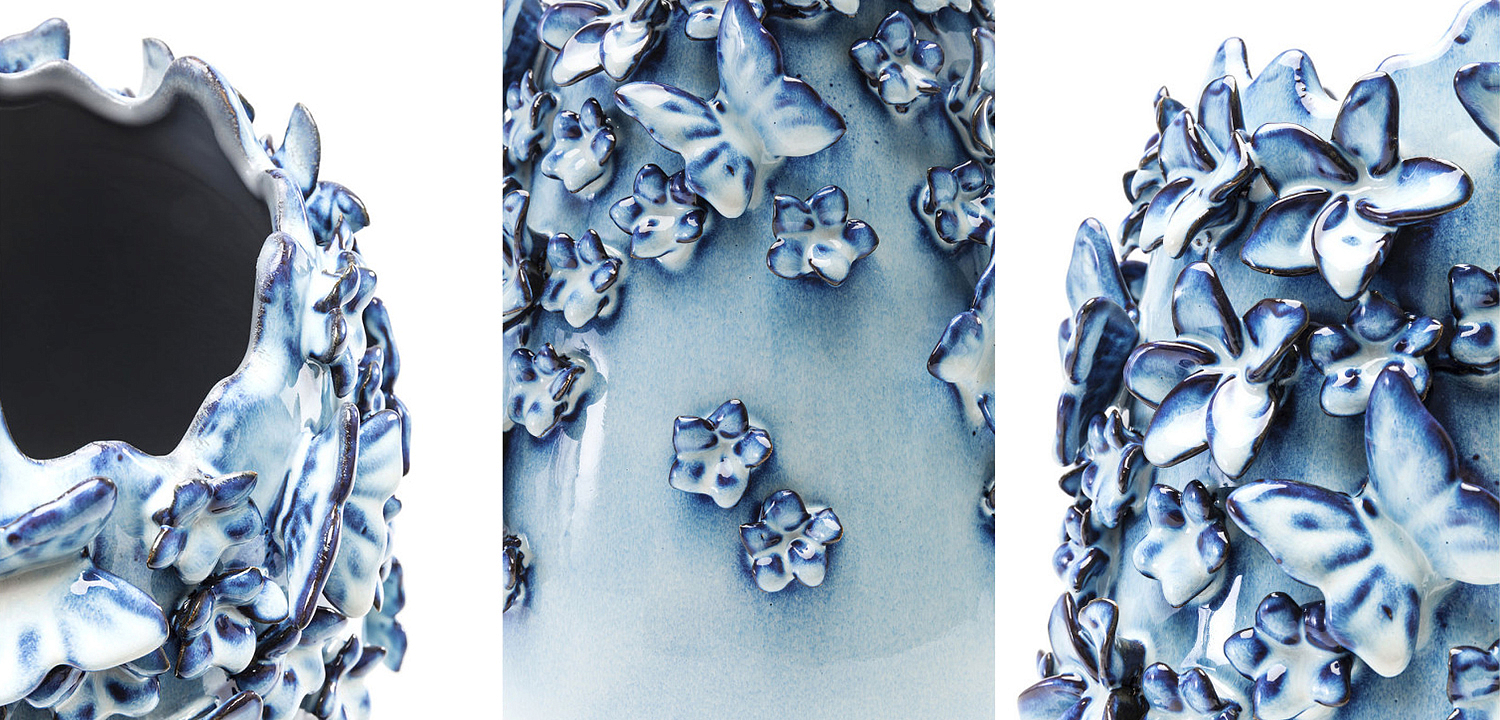 Ваза Blue & white Butterflies vase Ваза Blue & white Butterflies vase - Loft-Concept в Тюмени