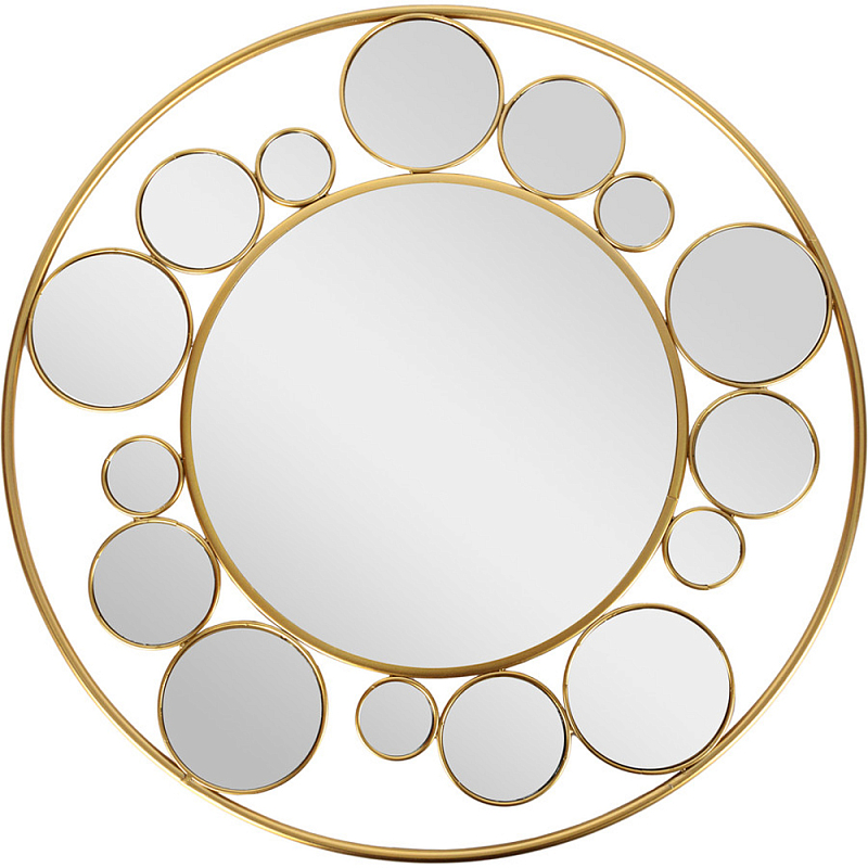 Зеркало настенное с круглыми зеркальными вставками Modern Mirror Space Золотой Зеркало Зеркало настенное с круглыми зеркальными вставками Modern Mirror Space Золотой Зеркало в Тюмени | Loft Concept