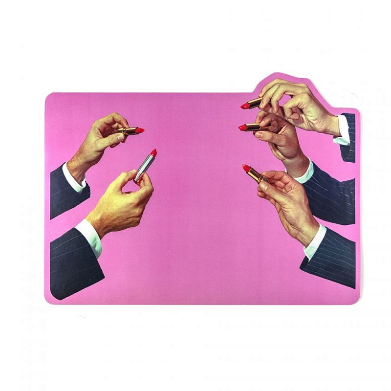 Салфетка под приборы Seletti Pink Lipstick Розовый Мульти Салфетка под приборы Seletti Pink Lipstick Розовый Мульти в Тюмени | Loft Concept