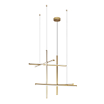 Люстра с 6-ю  пересекающимися цилиндрическими плафонами на тонких тросах Trumpet tube варинант исполнения - 4 | Loft Concept в Тюмени