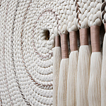 Художественный Гобелен Макраме White Disk Harmony варинант исполнения - 3 | Loft Concept в Тюмени