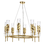 Люстра подвесная круглая с 8-ю цилиндрическими плафонами из стекла LIAISON варинант исполнения - 3 | Loft Concept в Тюмени