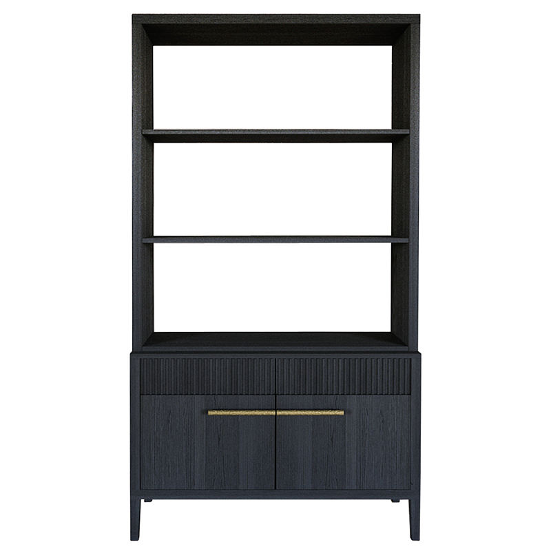 Стеллаж Primo с ящиками Черный дуб  Черный матовый в Тюмени | Loft Concept 