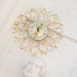 Часы настенные из металла золотые с белым циферблатом Current Time варинант исполнения - 4 | Loft Concept в Тюмени