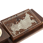 Настольный письменный набор с часами в виде пирамиды из природного камня обсидиана Pyramid of Time варинант исполнения - 4 | Loft Concept в Тюмени