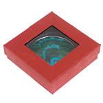 Зеркало карманное складное круглое из натурального камня Малахит с Хризоколлой в подарочной упаковке Silver Stone Mirrors варинант исполнения - 4 | Loft Concept в Тюмени