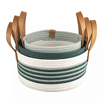 Корзина для хранения с ручками плетеная Interlacement Green  варинант исполнения - 3 | Loft Concept в Тюмени