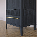 Узкий Шкаф Primo с 2 выдвижными ящиками Черный дуб варинант исполнения - 4 | Loft Concept в Тюмени