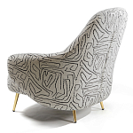 Кресло мягкое с принтом на золотистых ножках Onlooker варинант исполнения - 4 | Loft Concept в Тюмени