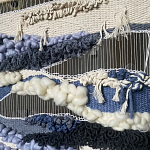 Современное ткачество гобелен в синих оттенках Blue Undine II варинант исполнения - 2 | Loft Concept в Тюмени