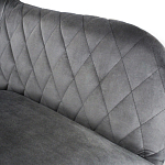 Барный стул со спинкой и подлокотниками на 4-х деревянных ножках Douglas Rhombus Серый Велюр варинант исполнения - 4 | Loft Concept в Тюмени