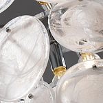 Люстра из белых стеклянных дисков на серебрянном каркасе White Glowing Reflectors варинант исполнения - 6 | Loft Concept в Тюмени