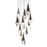 Люстра каскадная с 12-ю рельефными прозрачными плафонами Glass Pod  варинант исполнения - 1 | Loft Concept в Тюмени