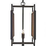 Люстра прямоугольной формы с чёрным каркасом и вставкой из плетеного материала Cage for Light варинант исполнения - 3 | Loft Concept в Тюмени