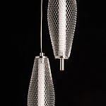 Люстра круглая каскадня с 5-ю плафонами из металлической сетки Mesh Lampshade Lighting варинант исполнения - 8 | Loft Concept в Тюмени