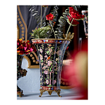 Ваза из фарфора черная с цветочной росписью и бронзовой стрекозой Spring Garden варинант исполнения - 5 | Loft Concept в Тюмени