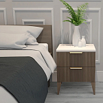Тумба прикроватная коричневая с белой столешницей и двумя ящиками Harper Line варинант исполнения - 2 | Loft Concept в Тюмени