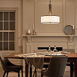 Люстра подвесная с двойным круглым плафоном из органзы и матового стекла Kichler варинант исполнения - 12 | Loft Concept в Тюмени