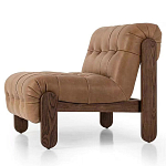 Кресло с деревянным каркасом и обивкой из кожи Medieval Furniture варинант исполнения - 1 | Loft Concept в Тюмени