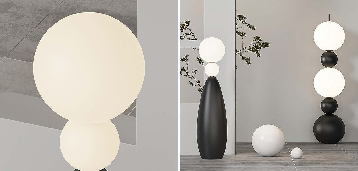 Торшер Two Round Shapes Floor Lamp Торшер Two Round Shapes Floor Lamp - Loft-Concept в Тюмени