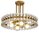 Люстра круглая золотистая с прозрачными стеклянными плафонами в форме шара Crystal Kaleidoscope варинант исполнения - 1 | Loft Concept в Тюмени