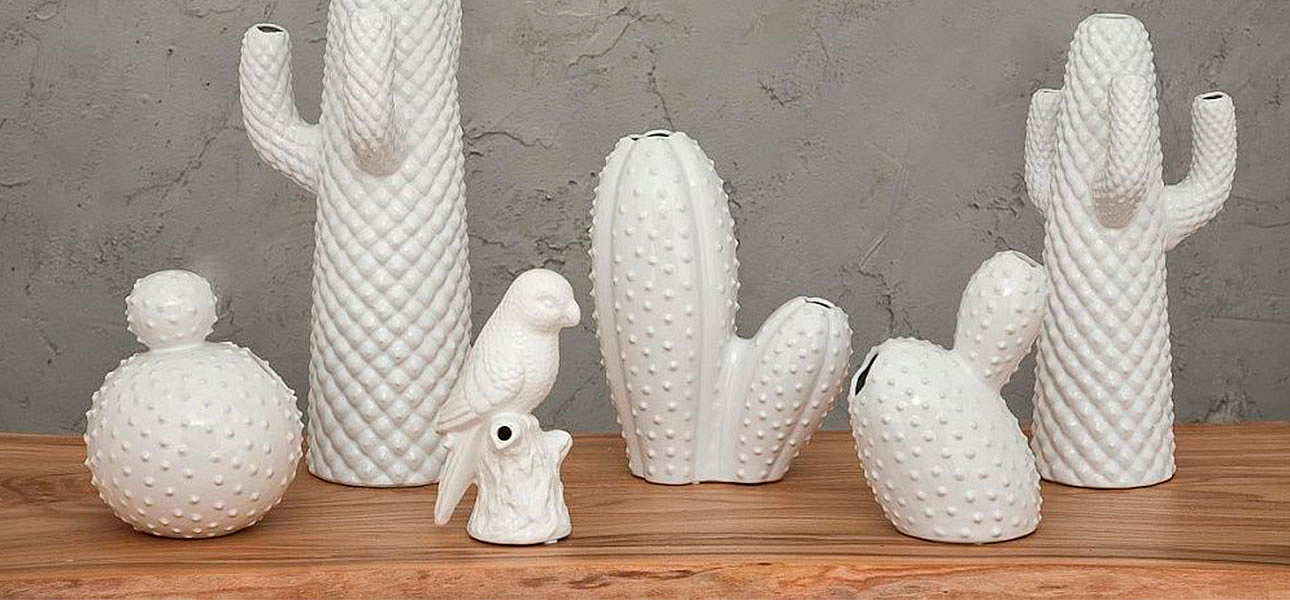 Фигурка керамика белый кактус White Cactus - Loft-Concept в Тюмени