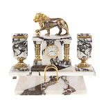 Настольный письменный набор из мрамора с декором в виде льва в подарочной упаковке Marble Accessory варинант исполнения - 1 | Loft Concept в Тюмени