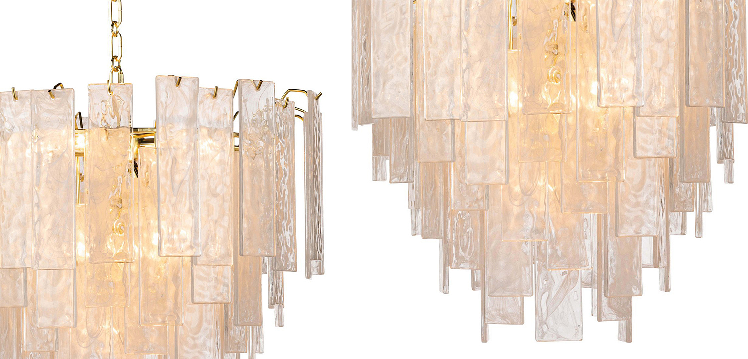 Люстра Textured Glass Chandelier Rectangular Pendants Люстра Textured Glass Chandelier Rectangular Pendants - Loft-Concept в Тюмени