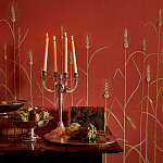 Обои с вышивкой ручной работы Ceres Original colourway on wool sateen варинант исполнения - 1 | Loft Concept в Тюмени