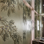Обои ручная роспись Silk Tree Original colourway on White Metal gilded paper варинант исполнения - 2 | Loft Concept в Тюмени