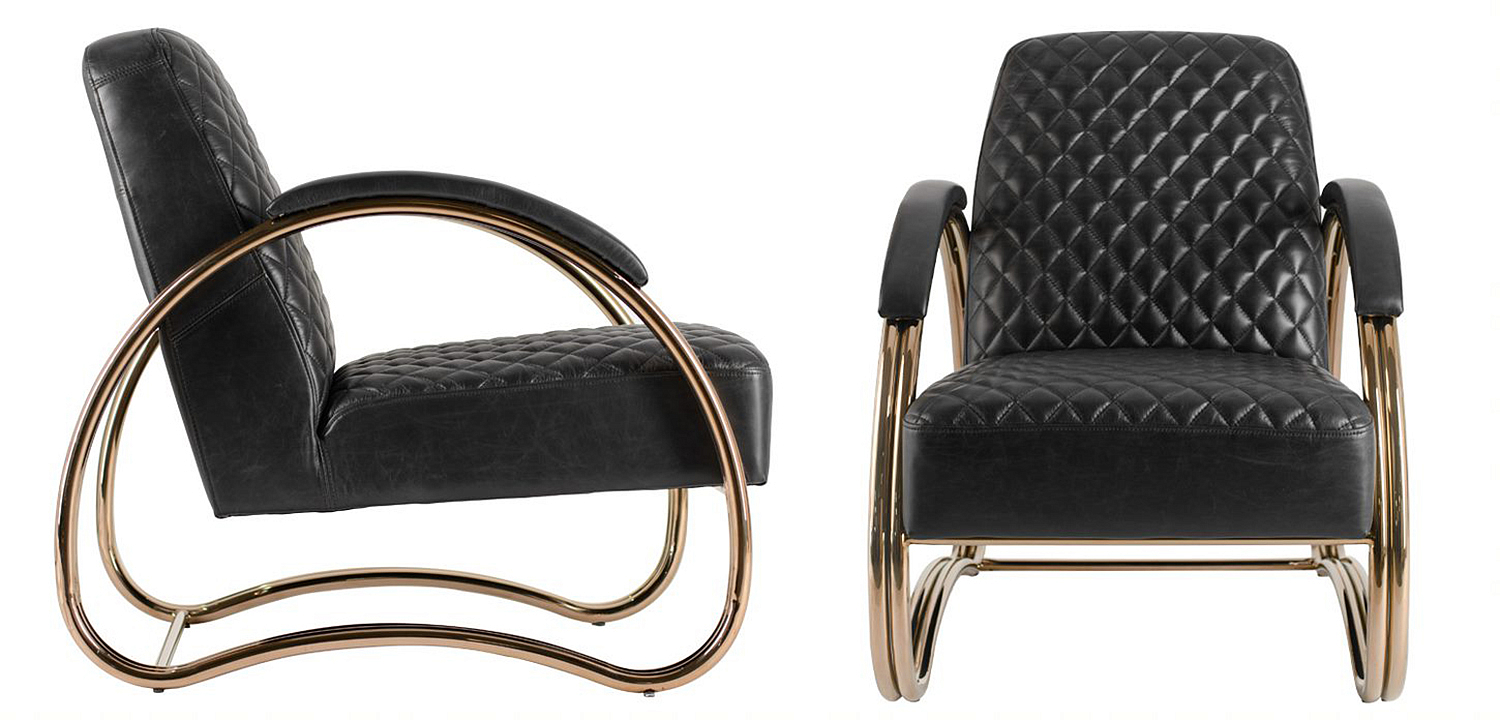 Кресло Hodges Armchair black leather Кресло Hodges Armchair black leather - Loft-Concept в Тюмени