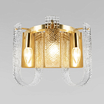 Бра с металлическим основанием золотого цвета и хрустальными подвесками Textured Glass варинант исполнения - 2 | Loft Concept в Тюмени