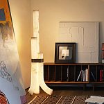 Торшер геометрический с тремя мраморными плафонами Marble Tripod варинант исполнения - 8 | Loft Concept в Тюмени