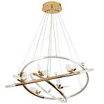Кольцевая люстра с декором в виде бабочек Glass Butterflies Three Rings Chandelier варинант исполнения - 2 | Loft Concept в Тюмени