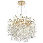 Люстра с хрустальными подвесками на металлических ветках Fairytree Light Gold Chandelier 10 варинант исполнения - 2 | Loft Concept в Тюмени