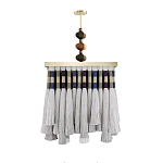 Люстра квадратная плетеная с бахромой Wicker Square Chandelier with Tassels варинант исполнения - 1 | Loft Concept в Тюмени