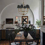 Бра с металлическим основанием бронзового цвета и 2-мя черными конусовидными абажурами Dignity варинант исполнения - 5 | Loft Concept в Тюмени