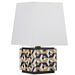 Настольная лампа с фигурным узором и трапециевидным абажуром Сonundrum варинант исполнения - 3 | Loft Concept в Тюмени