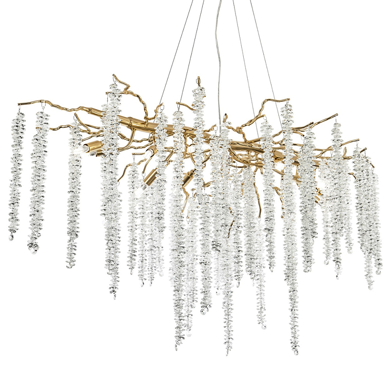 Люстра с декором в виде ветвей с хрустальными подвесками Fairytree Gold Crystal Chandelier Золотой Прозрачное Стекло Люстра с декором в виде ветвей с хрустальными подвесками Fairytree Gold Crystal Chandelier Золотой Прозрачное Стекло в Тюмени | Loft Concept