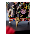 Кашпо из фарфора черная с цветочной росписью и бронзовой стрекозой Spring Garden варинант исполнения - 6 | Loft Concept в Тюмени