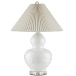 Настольная лампа фарфоровая с плиссированным конусовидным абажуром White Glaze варинант исполнения - 3 | Loft Concept в Тюмени