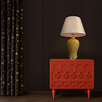 Настольная лампа желтая с изображением белых птиц Flight Among Acacia варинант исполнения - 5 | Loft Concept в Тюмени