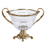 Чаша из прозрачного стекла с ручками и ободком из бронзы Eden Garden варинант исполнения - 1 | Loft Concept в Тюмени