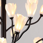 Люстра подвесная черного цвета с ветвями и белыми фарфоровыми цветами Floralis варинант исполнения - 14 | Loft Concept в Тюмени