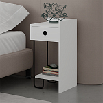 Прикроватная тумба белого цвета с ящиком и открытой полкой SIRIUS NIGHTSTAND RIGHT MODULE WHITE варинант исполнения - 3 | Loft Concept в Тюмени
