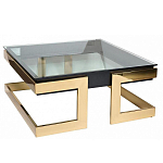Стол журнальный квадратный с стеклянной столешницей Alonso Glass варинант исполнения - 2 | Loft Concept в Тюмени