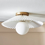 Потолочный светильник с белым плиссированным абажуром Headquarters варинант исполнения - 1 | Loft Concept в Тюмени