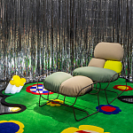 Дизайнерское разноцветное кресло на металлическом каркасе с подставкой для ног Poltronova Plasma Armchair варинант исполнения - 17 | Loft Concept в Тюмени